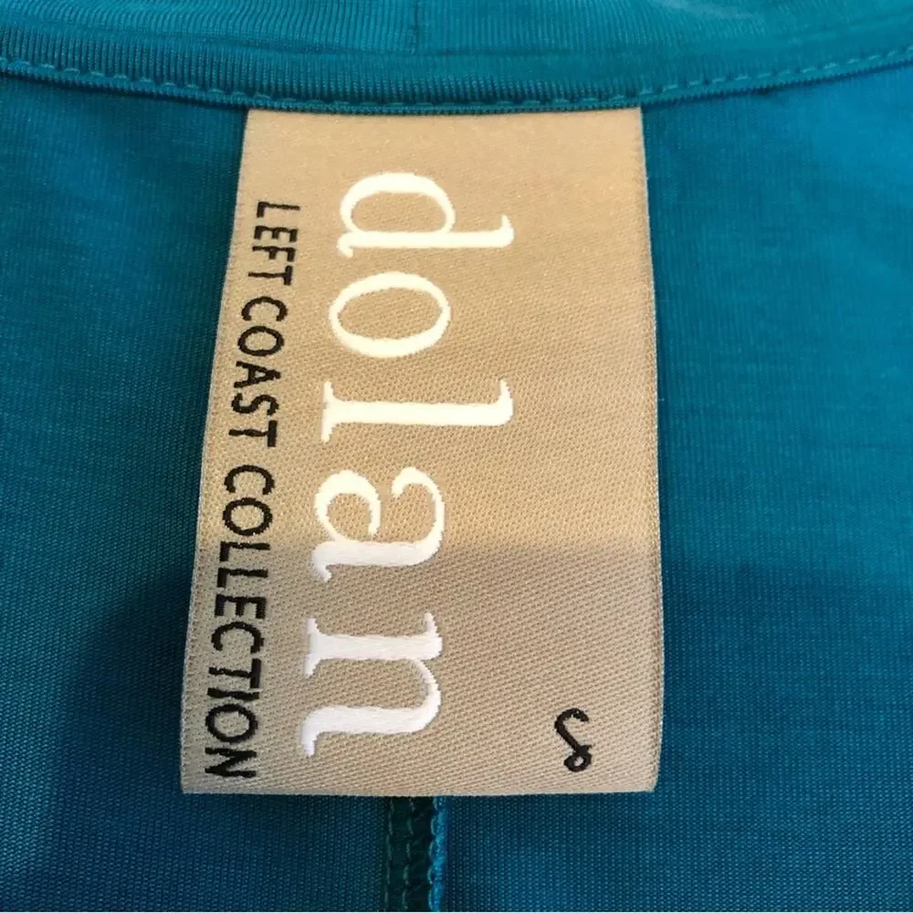Anthropologie Dolan turquoise blue green mixed material tunic dress size Small
